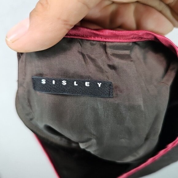 Sisley Wool Silk A-Line Skirt Womens 38 Brown Twill Made In Italy Designer Chic - Picture 2 of 9